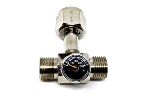 Bombola CO2 Splitter a T a due vie - Anteriore