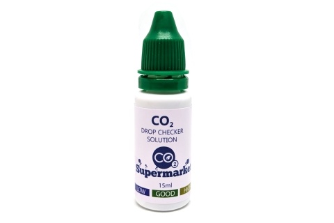 Foto di una bottiglia di soluzione Drop Checker da 15 ml