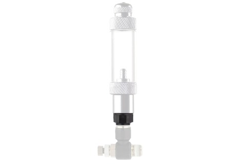 Adattatore Pisco 4 / 6mm collegato al contatore di bolla e al regolatore di flusso