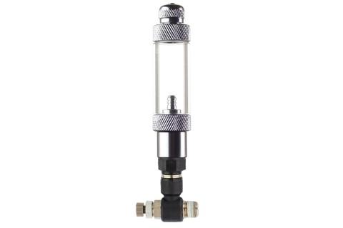 Adattatore Pisco 4 / 6mm collegato al contatore di bolla e al regolatore di flusso